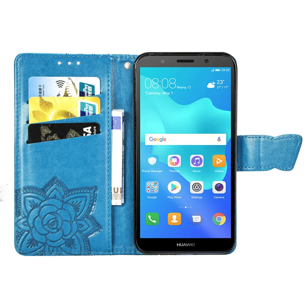 Для huawei Y5 Y9 2018 Y6 Y7 2019 чехол кожаный флип противоударный для телефона держатель