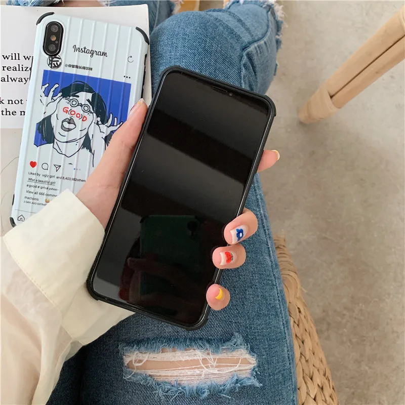 HYSOWENDLY Мода Instagram Забавная девушка багаж чехол для телефона iPhone X XR XS Max 6 6s 7 8 Plus