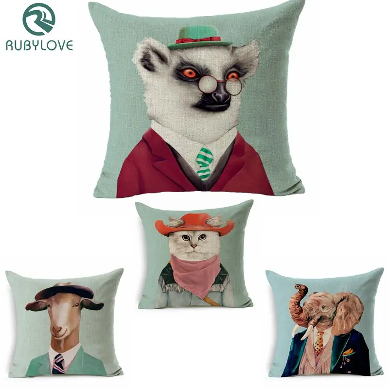 Квадратный чехол для подушки серии Humanoid Animal декоративный скрытая молния