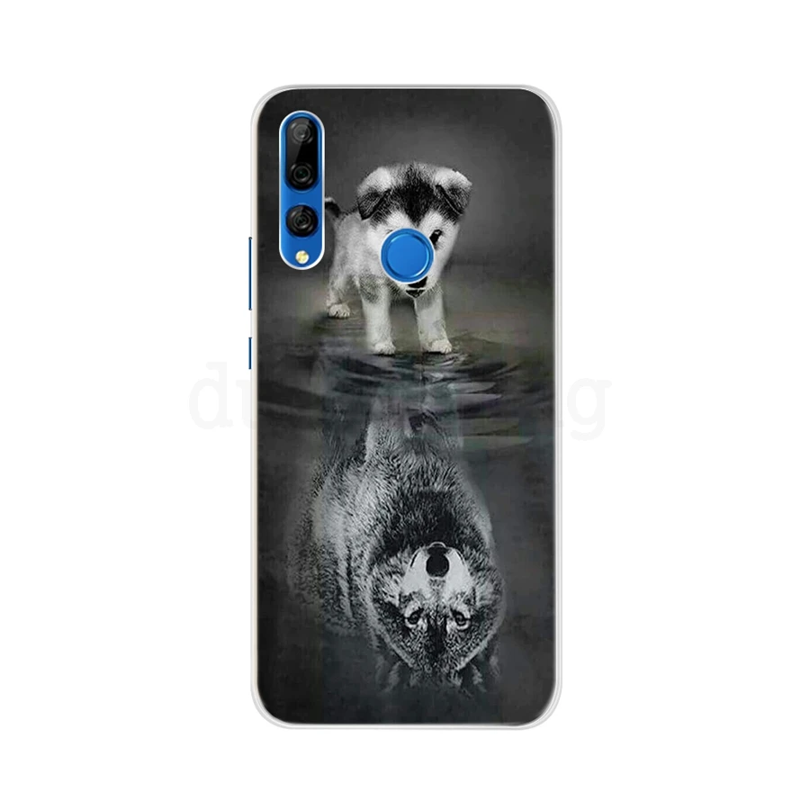 Розовый Для Fundas huawei P Smart Z чехол силиконовый 3D мягкий, симпатичный, из ТПУ с мультяшными цветами Прозрачный чехол для телефона для huawei P Smart Z STK-LX1 - Цвет: Розовый
