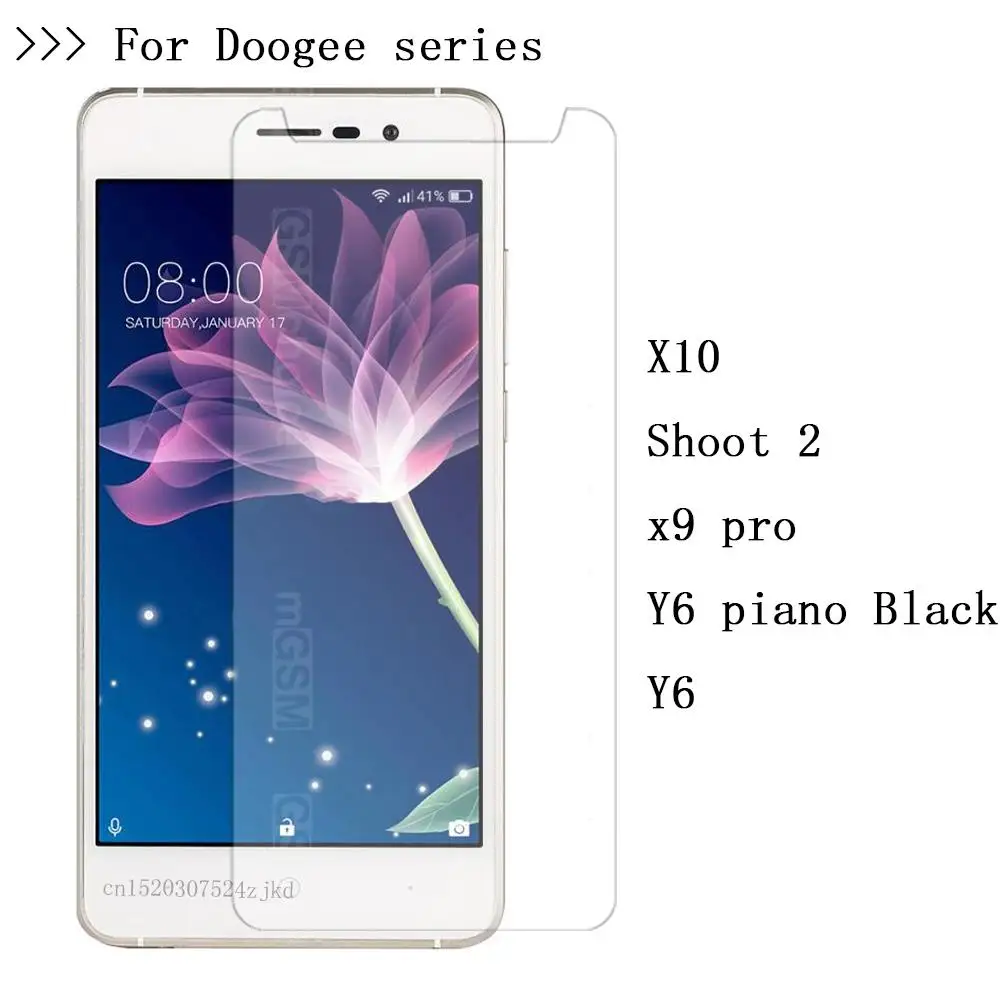 Защитное стекло Doogee X10 Shoot 2x9 pro Y6 piano черное закаленное 9H 2.5D Премиум Защитная