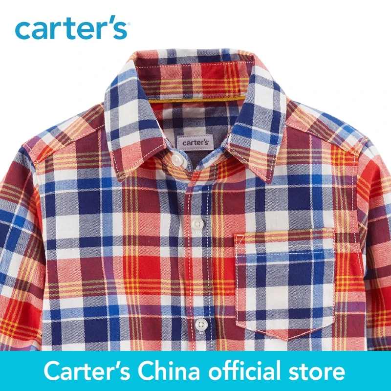 Carter's/1 предмет одежда для маленьких детей клетчатая рубашка на пуговицах