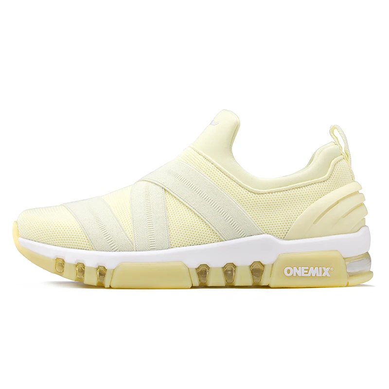 Light Yellow ONEMIX спортивная обувь для мужчин светильник кроссовки для женщин универсальные дышащие кроссовки для уличного треккинга Прогулки кроссовки - Цвет: Light Yellow