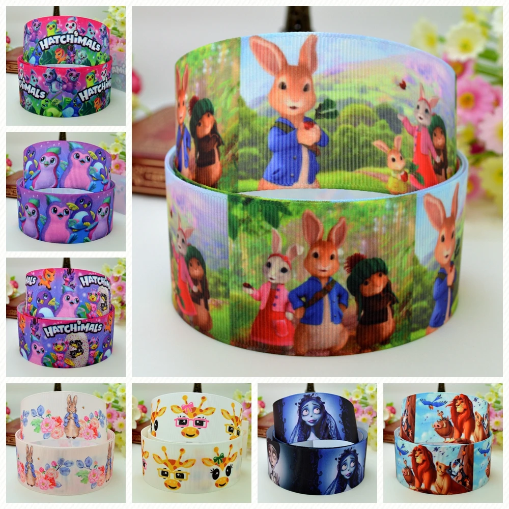 DUWES 1 5 &quot38 мм 2 10 50 ярдов мультфильм жираф Лев напечатанный grosgrain ленты волос ЛУК