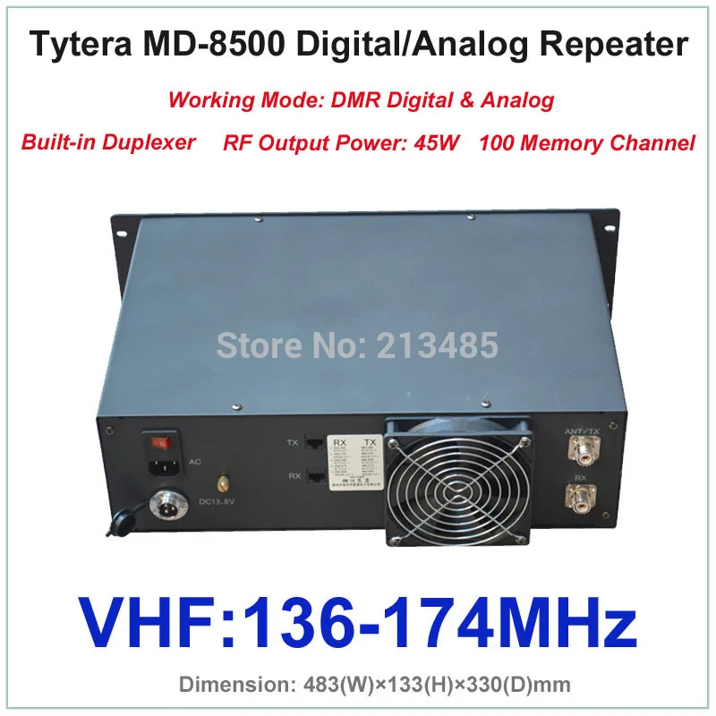 Tytera TYT MD-8500 VHF 136-174MHz DMR цифровая и аналоговая профессиональная рация повторитель с Duplexer(RF выходная мощность 45 Вт