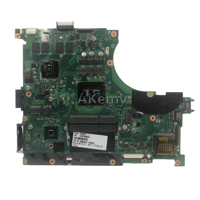 Материнская плата для ноутбука Amazoon N56JN For Asus N56J N56 тест оригинальная материнская I7