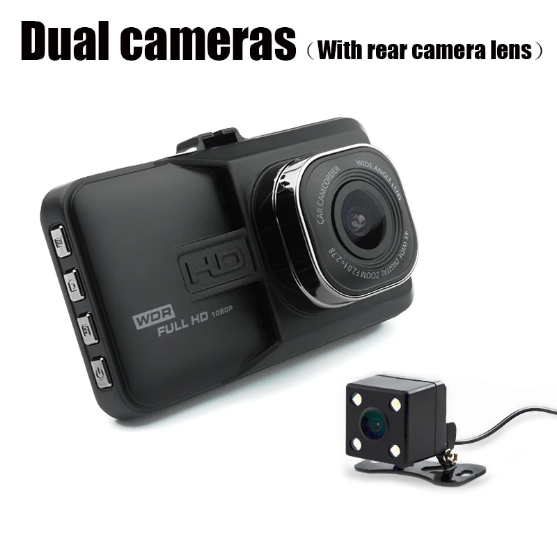 Double lens JUEFAN новейшая Мини Автомобильная dvr камера Full HD 1080P видео рекордер с двумя объективами 24H мониторинг парковки g-сенсор видеорегистратор Автомобильные видеорегистраторы - Название цвета: Double lens