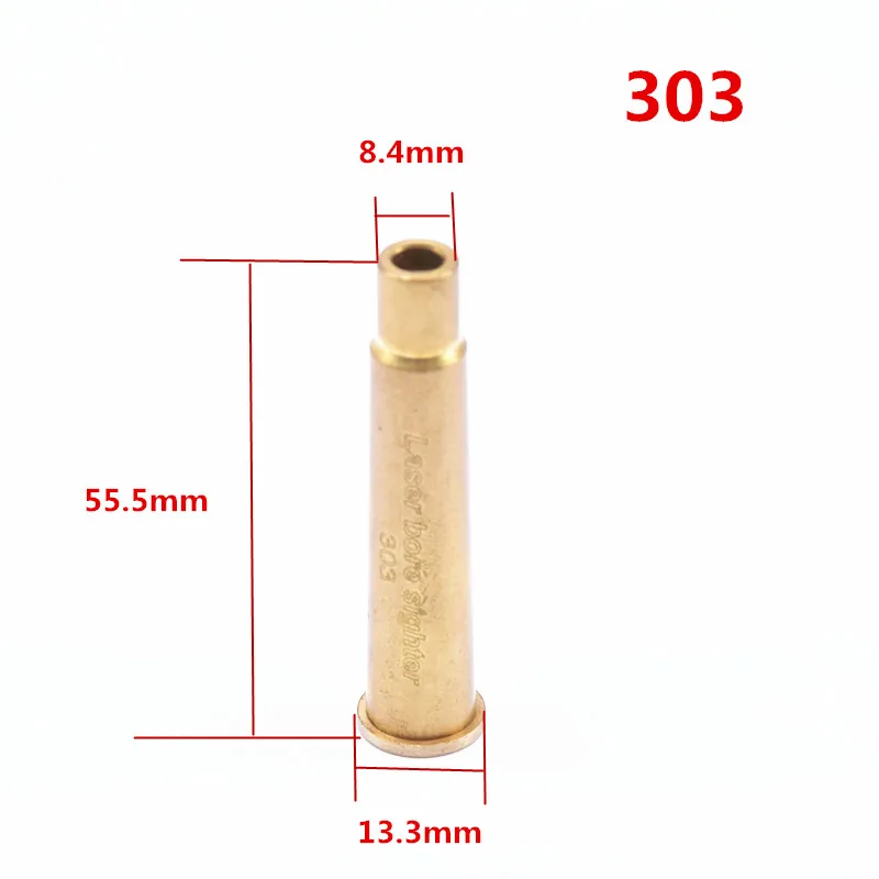 Новинка красный точечный Лазер латунь медь boresight CAL 7 мм 38 303 30 12GA 8X57JRS 223 картридж