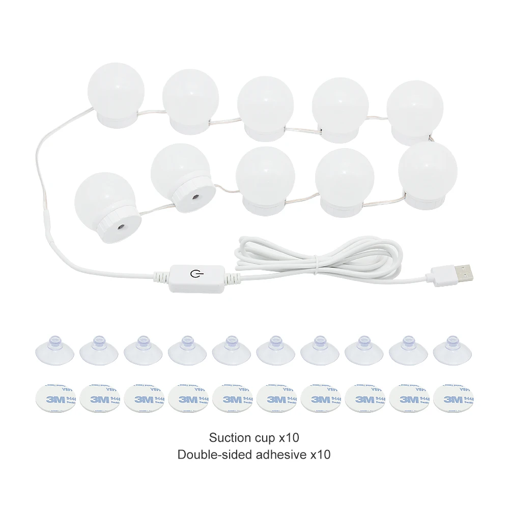 Лампа для зеркала макияжа с USB портом приглушаемый светодиодный настенный