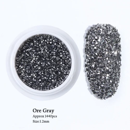 Ore Gray 1440 шт циркониевые Стразы для украшения ногтей, блестящие икры, мини бусины, розовое золото, пламя, 3D камни для дизайна ногтей, аксессуары TR757 - Цвет: Ore Gray