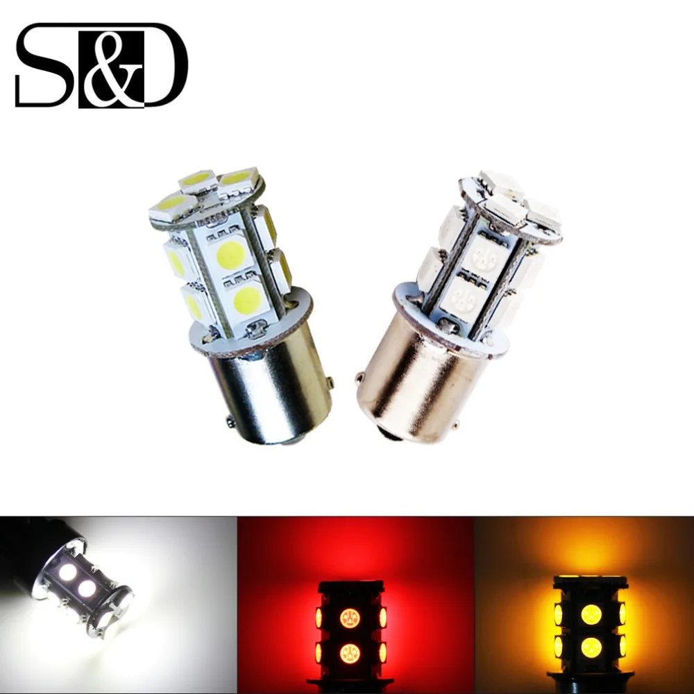 2 шт. 1156 BA15S P21W 13 SMD 5050 автомобилей Белый светодиодный лампы стоп поворота