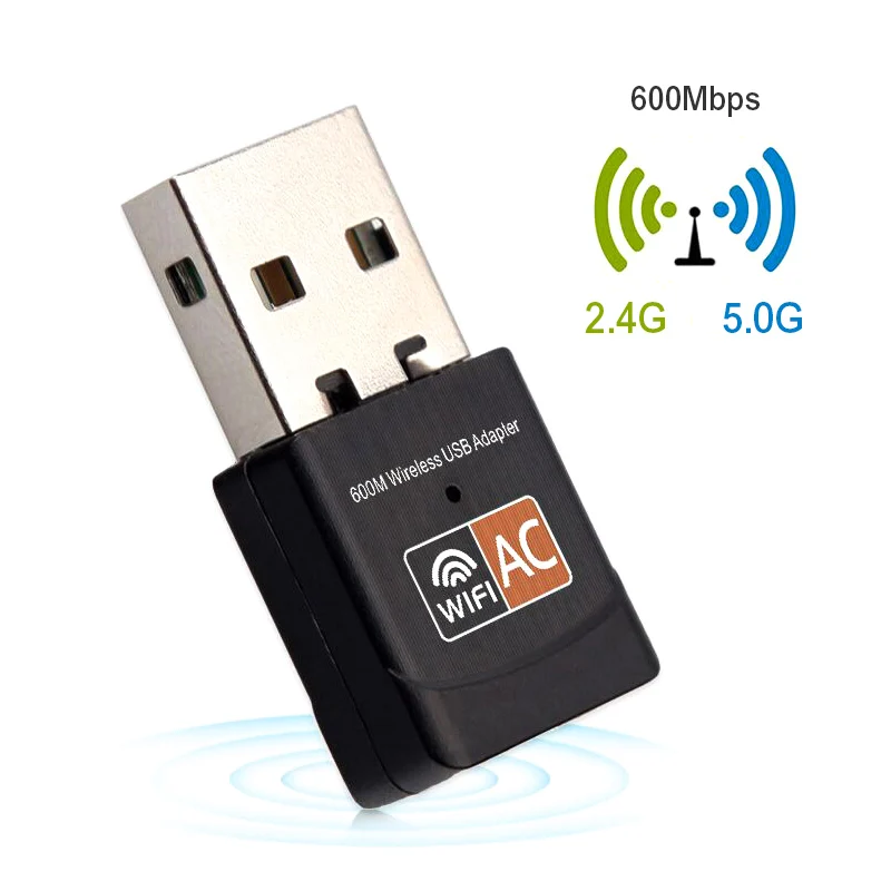 Беспроводной 600 Мбит/с USB wifi адаптер AC600 2 4 ГГц Wi Fi 5 антенны ПК мини компьютер AC