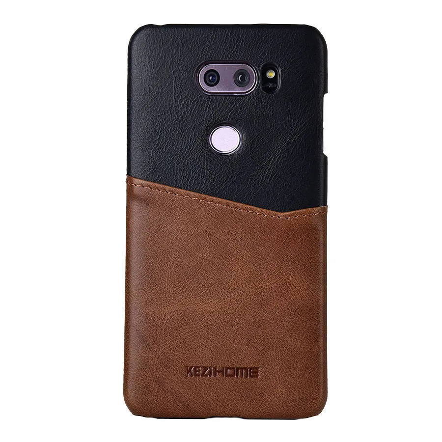 Чехол для LG V30 V30+ KEZiHOME, роскошная натуральная кожа, хит-цвет, жесткая задняя крышка в деловом стиле, с карманом для карт, для LG V35 V30S funda
