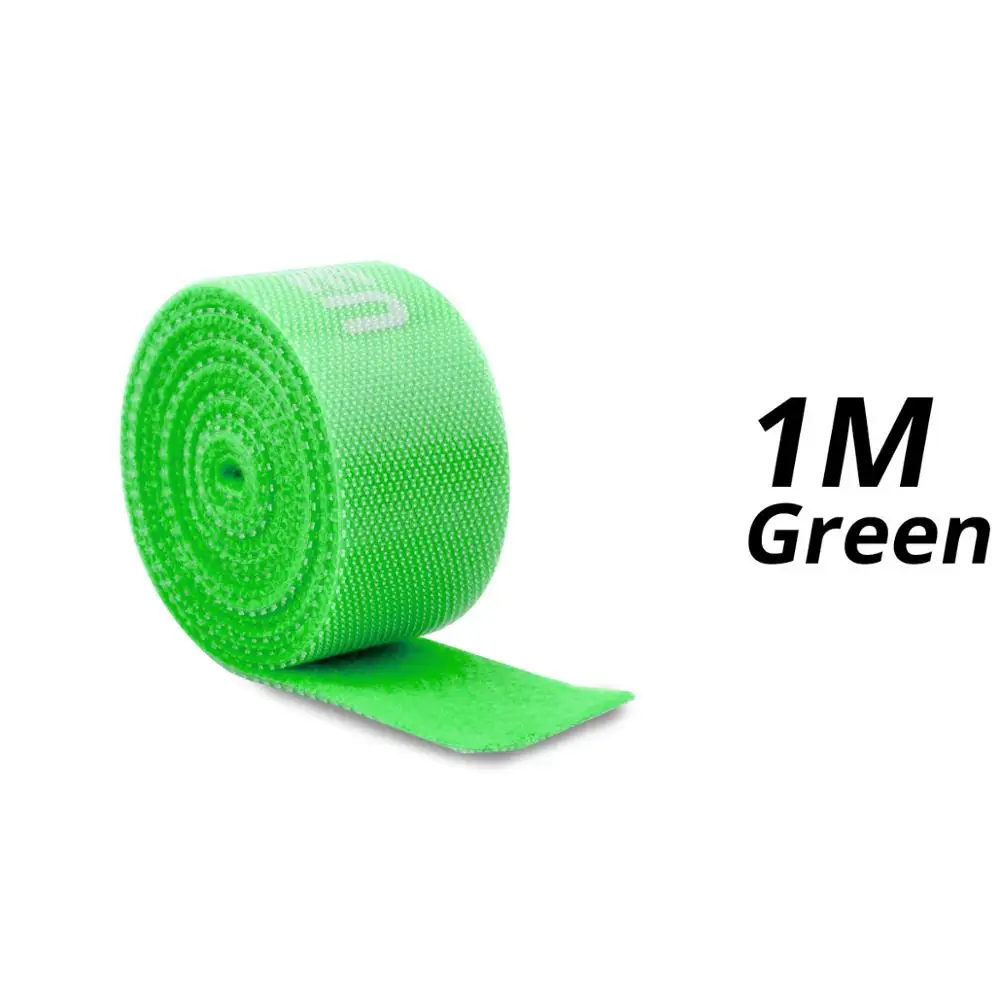 Green 1m Velcro FONKEN Кабельный органайзер провода моталки мышь Галстуки клип протектор наушники управление провода AUX HDMI шнур для iPhone Xiaomi USB кабель - Цвет: Green 1m Velcro