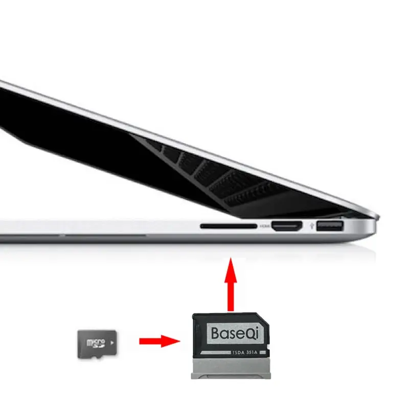 BaseQi алюминиевый для microsoft Surface Book 2 1" MiniDrive memory stick pro duo адаптер для macbook air pcmcia крепление для карты ssd