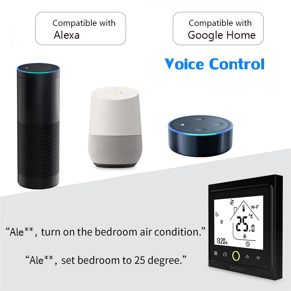 MOES APP управление Wi-Fi умный термостат контроль температуры ler 16A совместим с Alexa/Google Home электрическое Отопление для дома