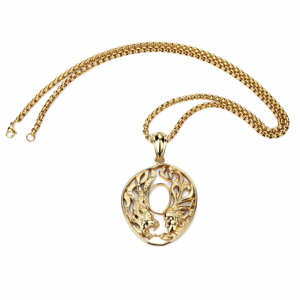 2017 New Arrival Necklace Beauty and Wolf Skeleton Map Pendant Hiphop High Quality Dope Jewelry Men's Accessories | Украшения и