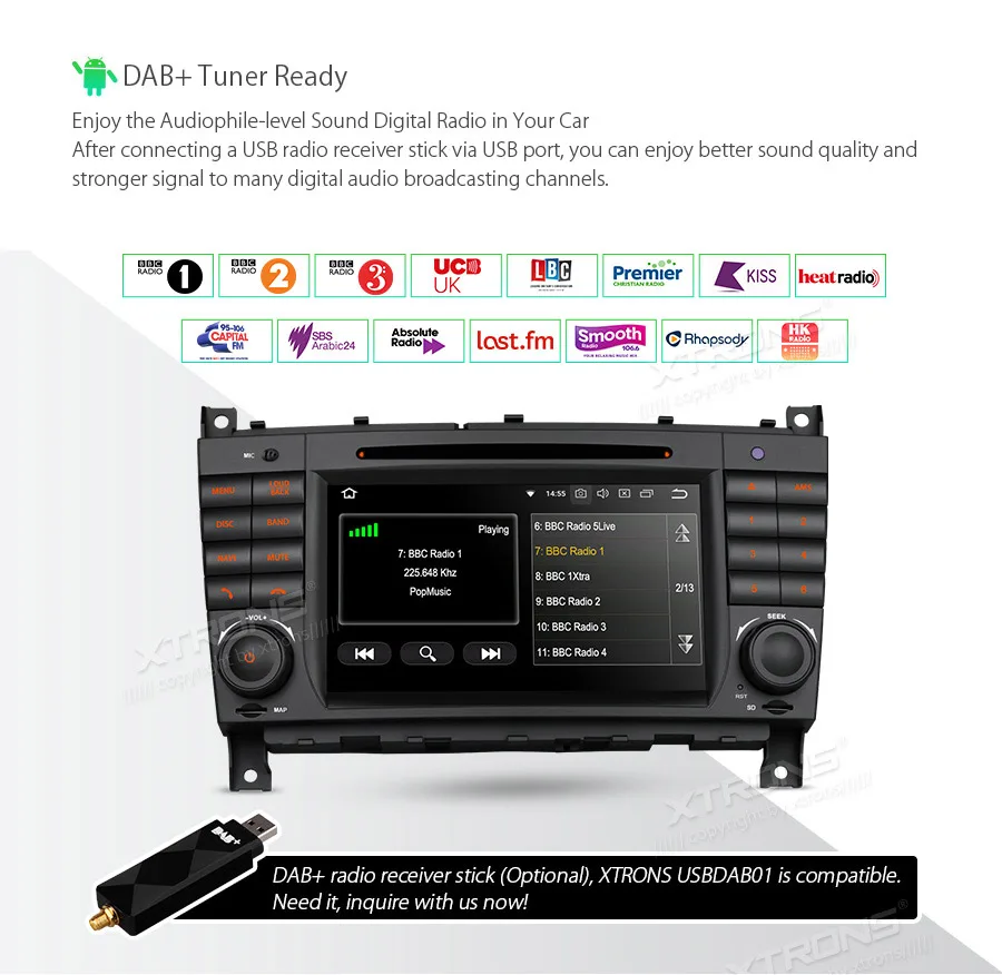 XTRONS 2 Din " Android 8,1 автомобильный DVD плеер радио gps RDS для Mercedes Benz W209 W203 C180 C200 C220 C230 C240 C250 C270 W463