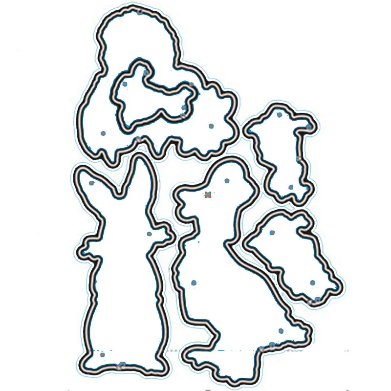 Прозрачный штамп с кроличьими ушами/координационный для скрапбукинга