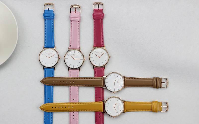 Часы CHRONOS мужские женские модные повседневные спортивные часы классические кожаные кварцевые наручные часы розовое золото