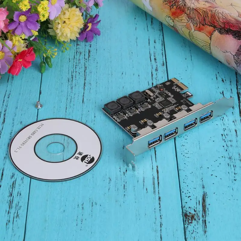 4 порта PCI-E Плата расширения USB 3,0 PCI Express карта PCIe pci-e usb 3,0 хост-контроллер 4 x USB3.0 дополнительные карты расширения