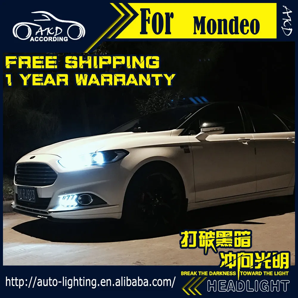 AKD автомобильный Стайлинг Головной фонарь для Ford Mondeo фары 2013- Fusion светодиодный фары DRL D2H Hid динамический сигнал биксеноновый луч