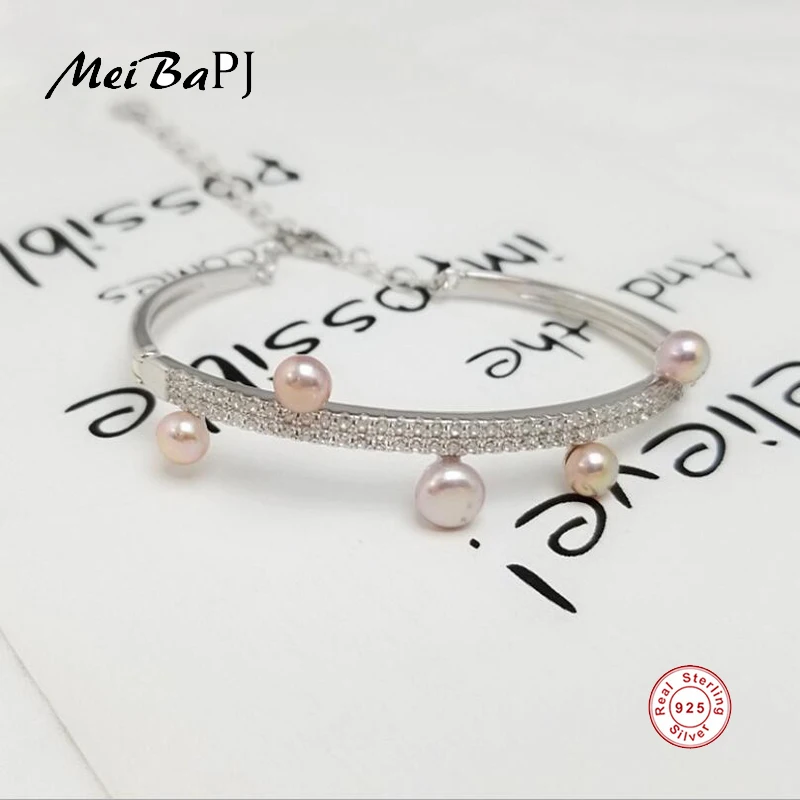 Женский браслет из серебра 925 пробы с натуральным пресноводным жемчугом |