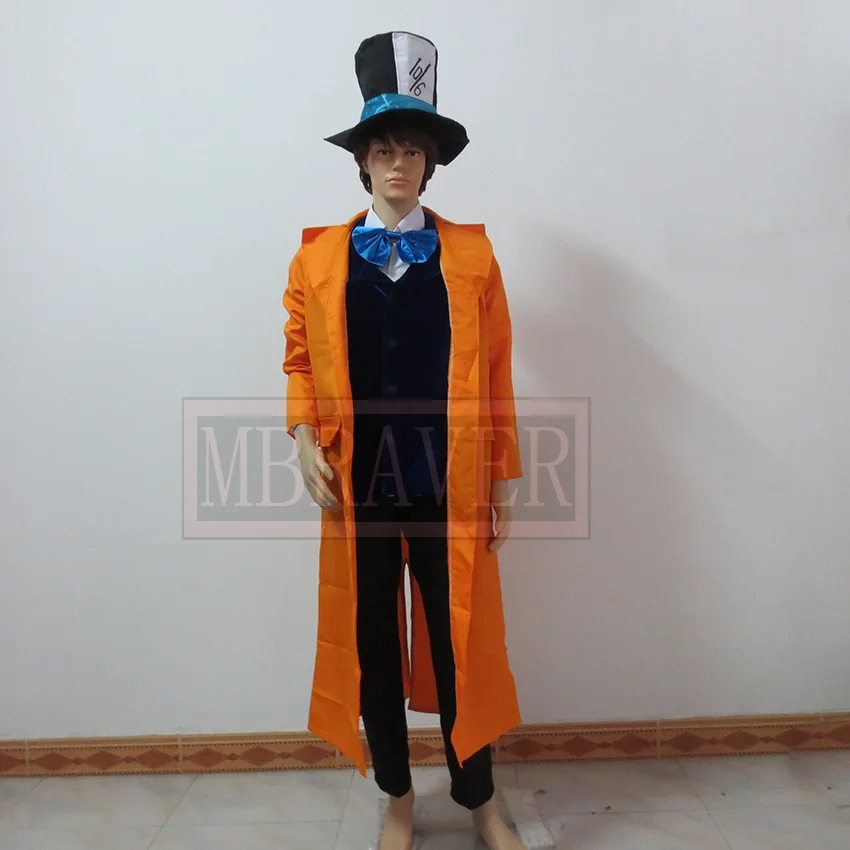 Подгонянный Алиса в стране чудес Mad Hatter косплей костюм весь комплект