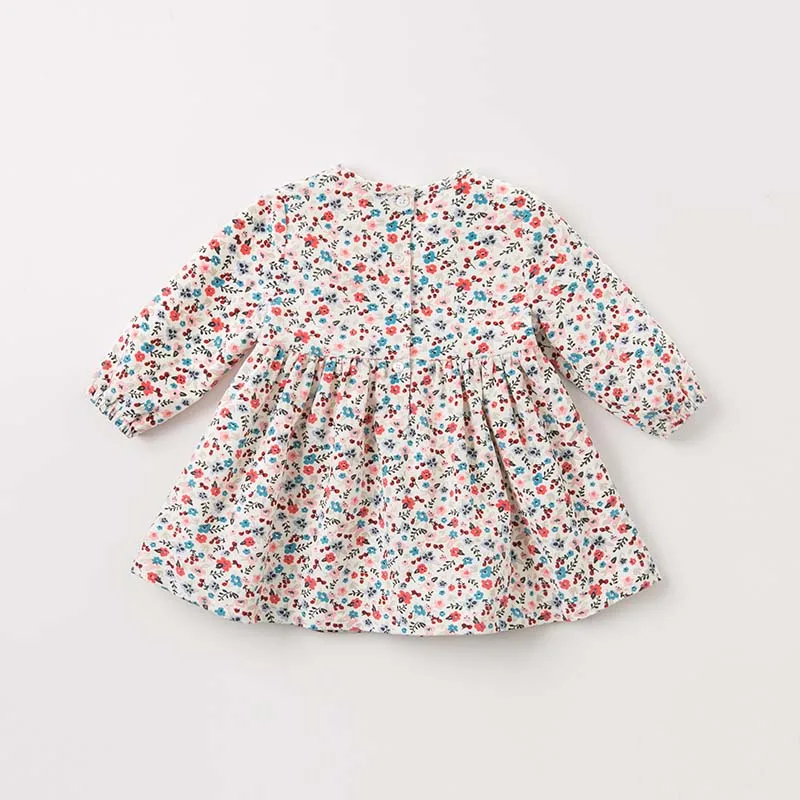 DBM8634 dave bella autumn baby long sleeve dress+ vest 2 sets girls floral dress children party birthday high quality clothing | Детская
