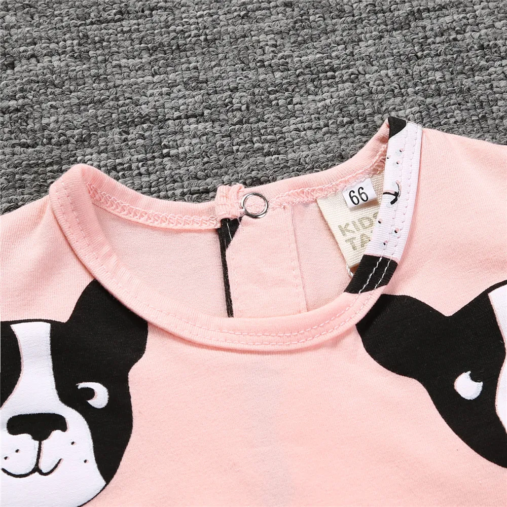 Лето 2020 маленький хлопковый комбинезон синего черного цвета с принтом Собака