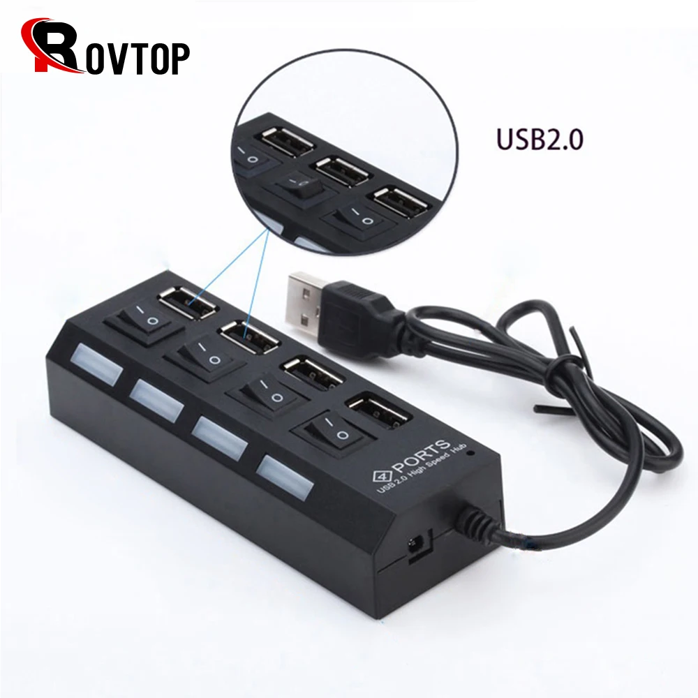 4 порта Micro USB концентратор Высокоскоростной разветвитель 480 Мбит/с 2 0 LED с