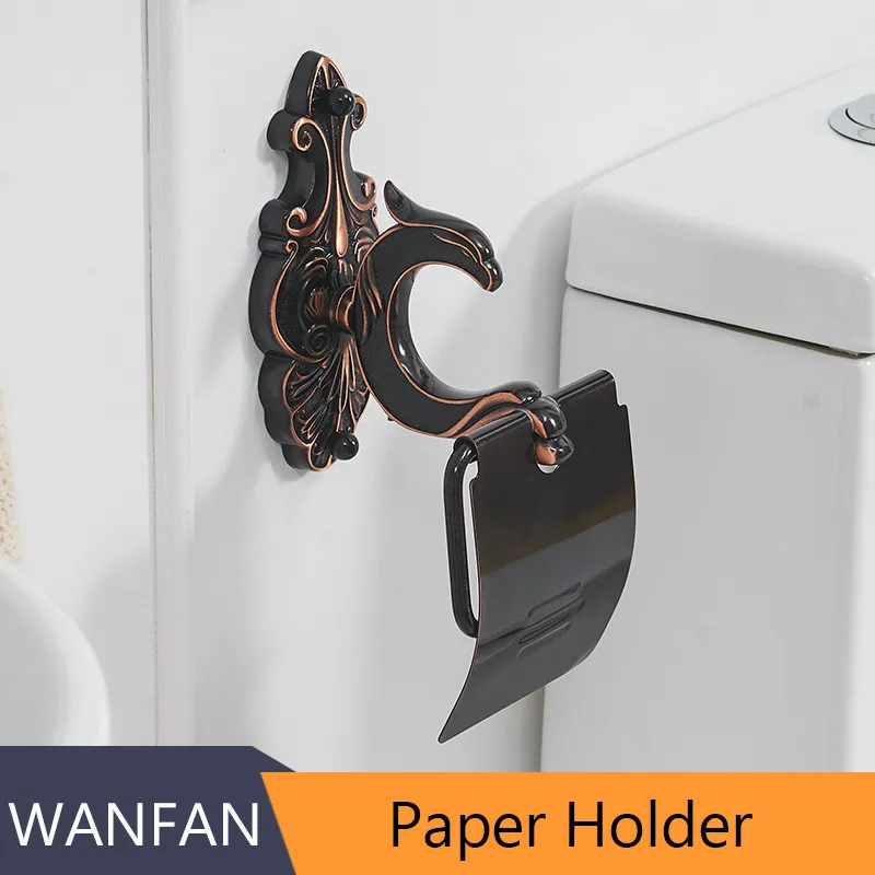 Paper Holder Аксессуары для ванной черный Кисточки ED Для ванной чашки и стакан держатели Европа Туалет Кисточки держатель Полотенца бар Держатели бумаги ткань крюк wf-88800 - Цвет: Paper Holder