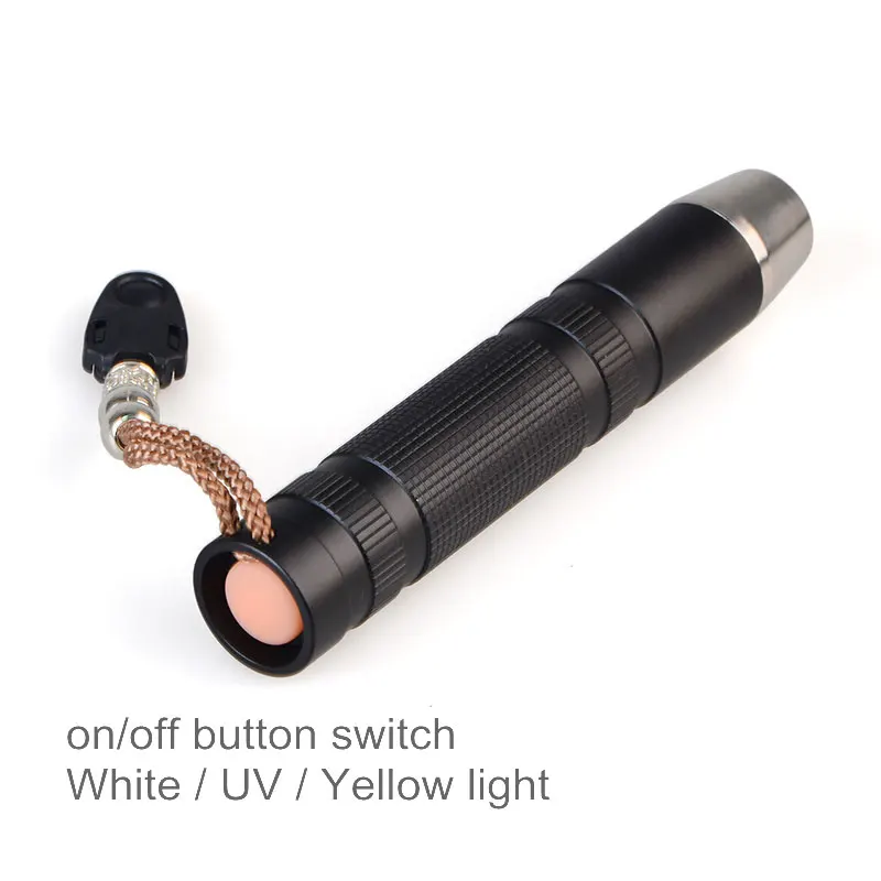TMWT 5 W CREE светодиодный Белый Желтый и УФ 365nm 395nm фонарик камень янтарь, нефрит черный свет светодиодный фонарик