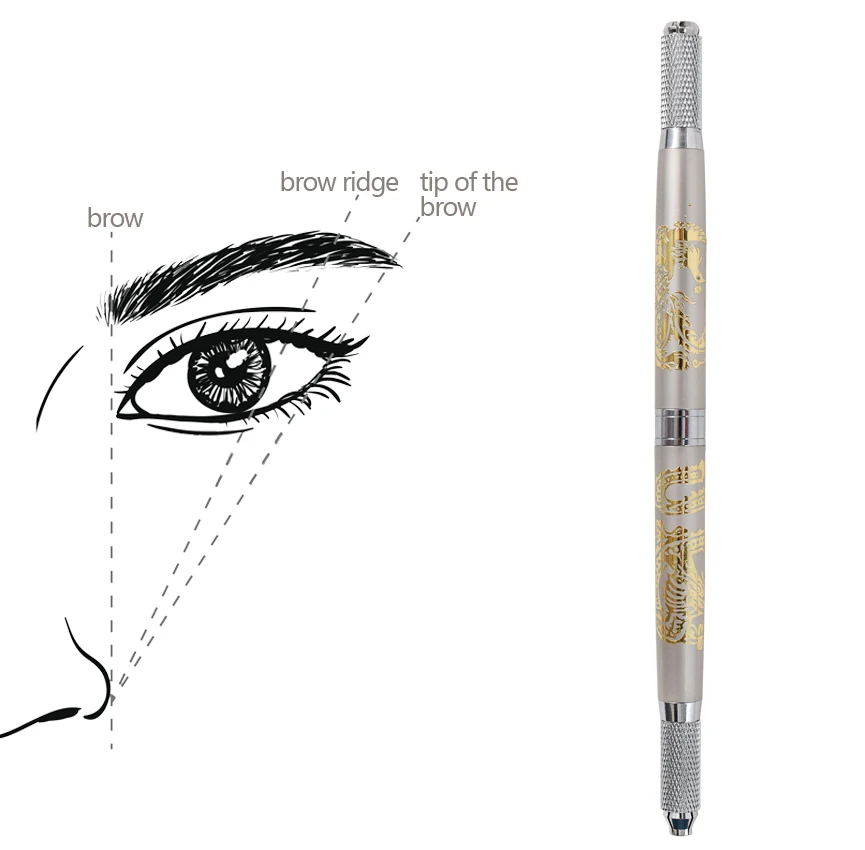 Набор для макияжа и татуировок ручка с 20 шт. игл двойная головка подводка бровей