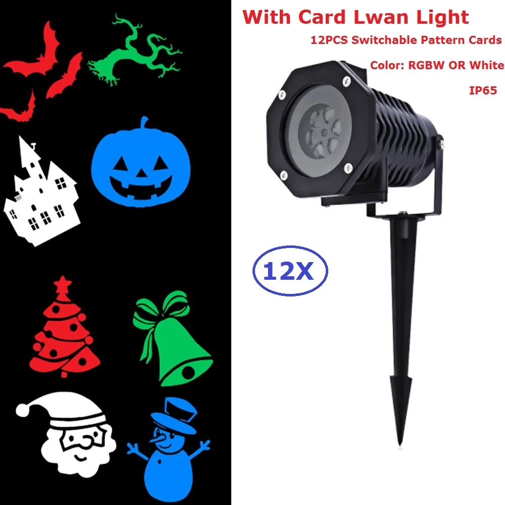 

Outdoor Use 4X1W RGBW 4IN1 LED Lwan Light Disco DJ Laser Lighting With 12PCS Switchable Pattern Cards For Christmas Halloween