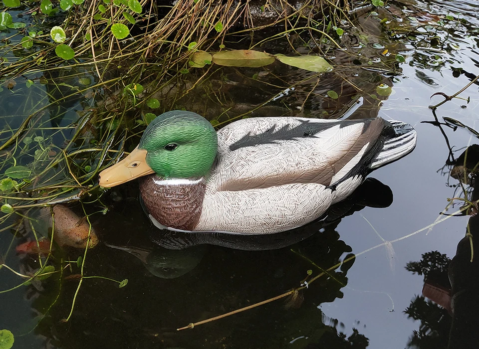 14 в Mallard с короткой головкой Дрейк утка приманки Манки для охоты на уток 3D PE открытый резиновая уточка 1 шт. украшение для бассейна сада
