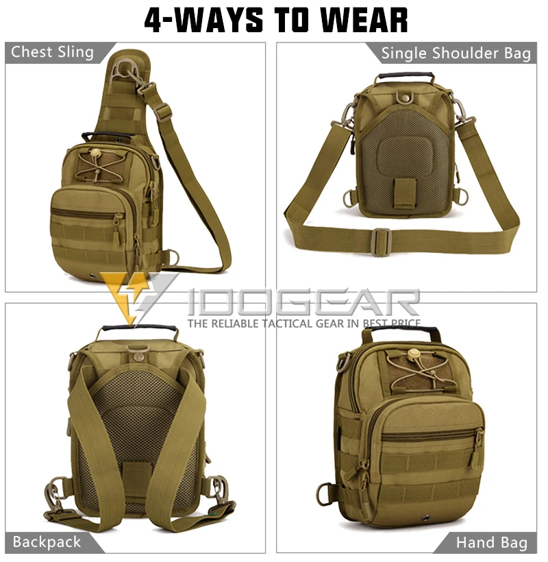 IDOGEAR Тактический Слинг сумки пакет небольшой EDC Molle штурмовой диапазон Рюкзак Военная армия плеча рюкзаки для улицы BG3505