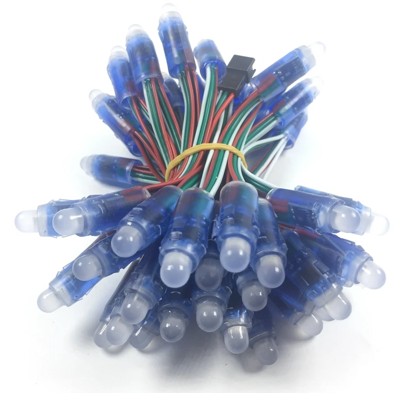 50 шт./лот DC5V/12 В WS2811 Светодиодный модуль пикселей 12 мм RGB полноцветная светодиодная Рождественская гирлянда Водонепроницаемая с 3pin JST разъемами