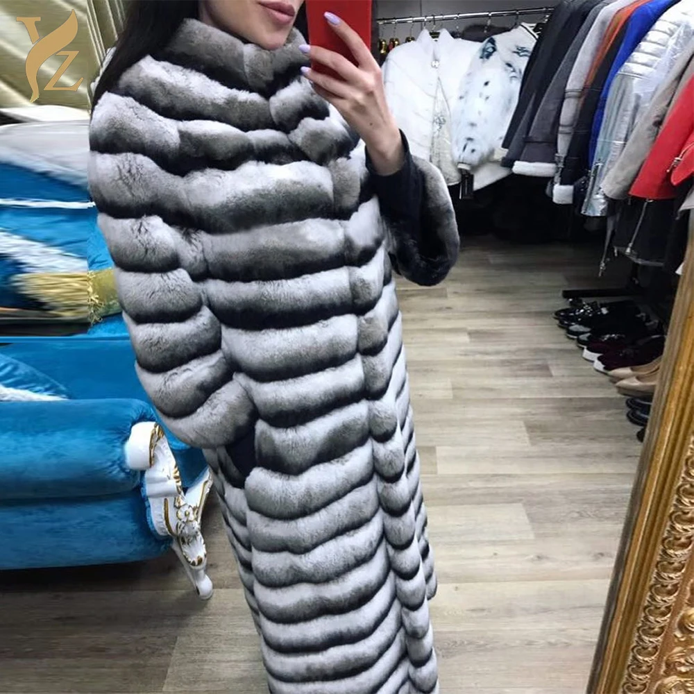 Новинка 2019 Стильное женское пальто из натурального меха Женское искусственного