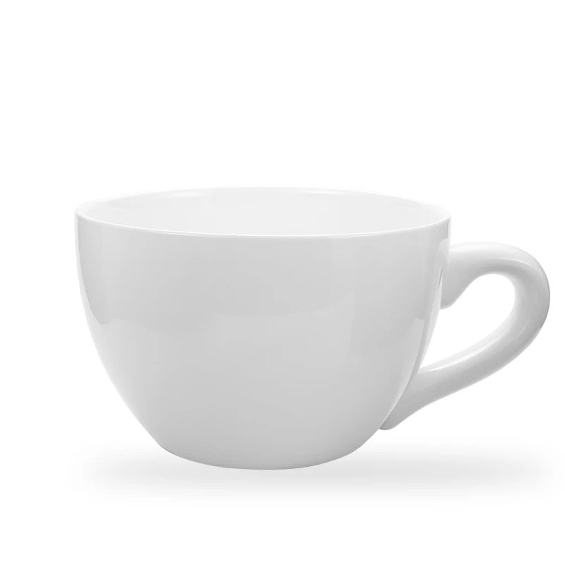 Простая креативная белая очень большая кружка с блюдцем крафтовое украшение