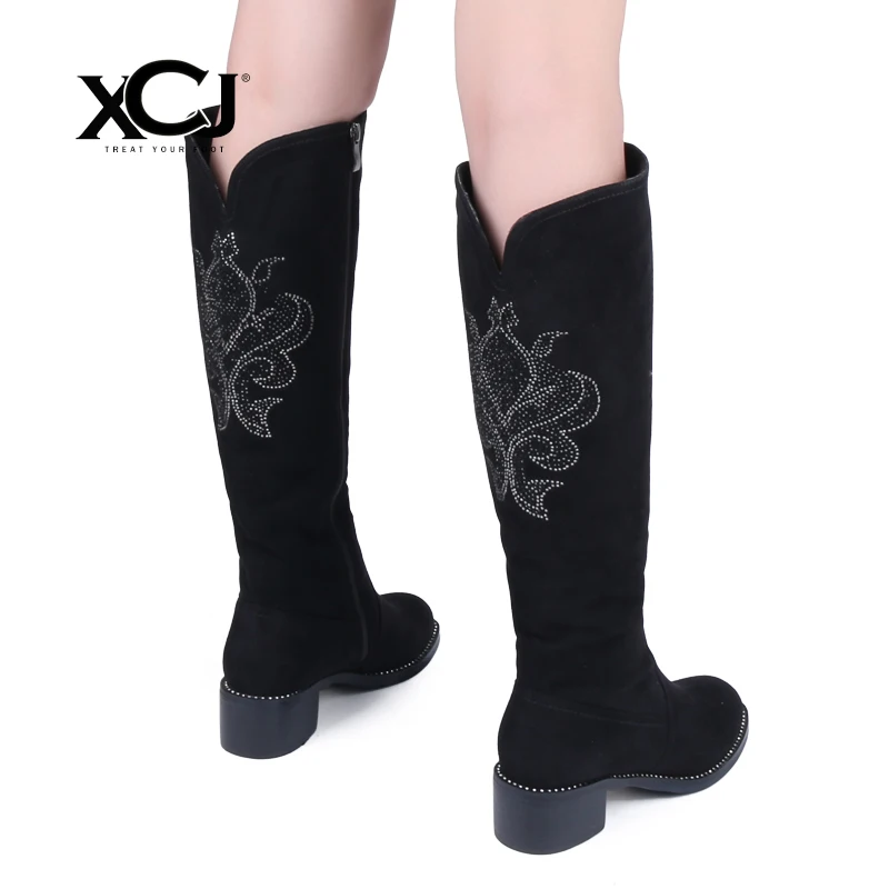 Женская зимняя обувь сапоги до колена большие размеры высокое качество