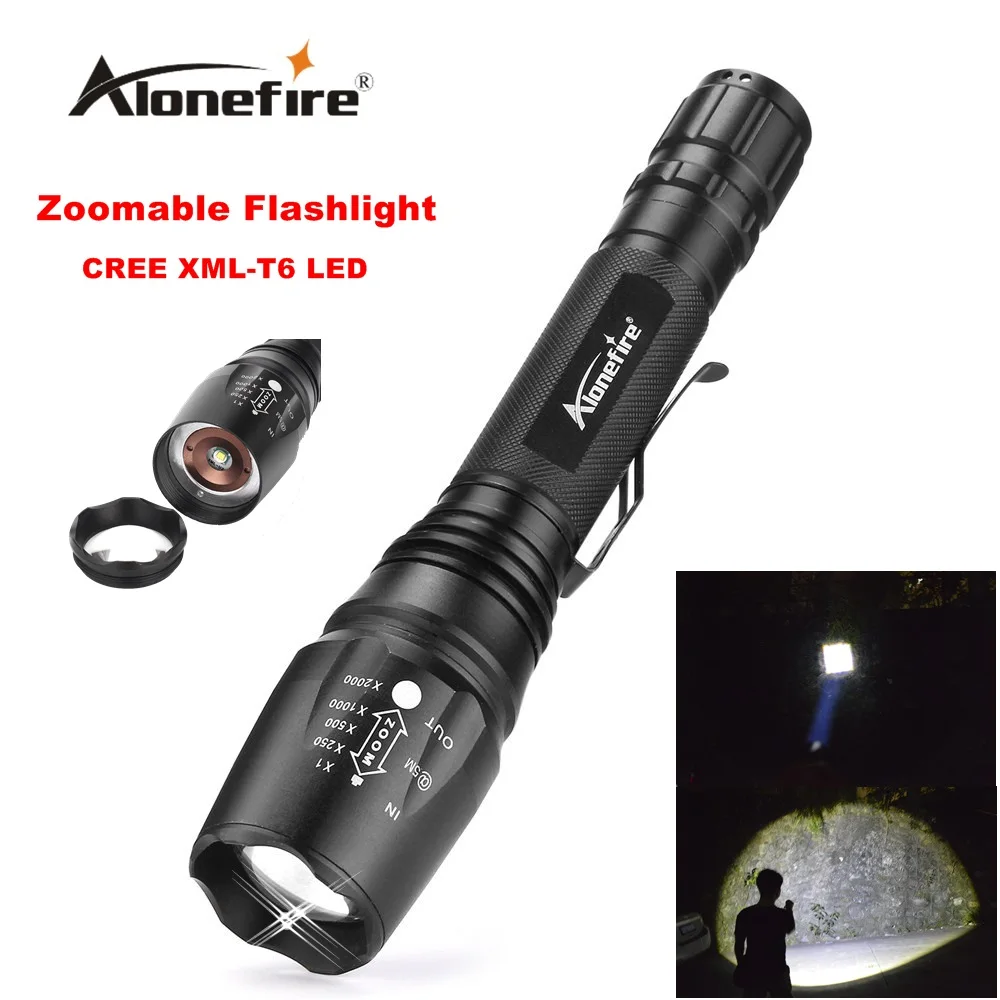 Alonefire H200 zoom фонарик CREE XM-L T6 светодиодный водонепроницаемый регулируемый