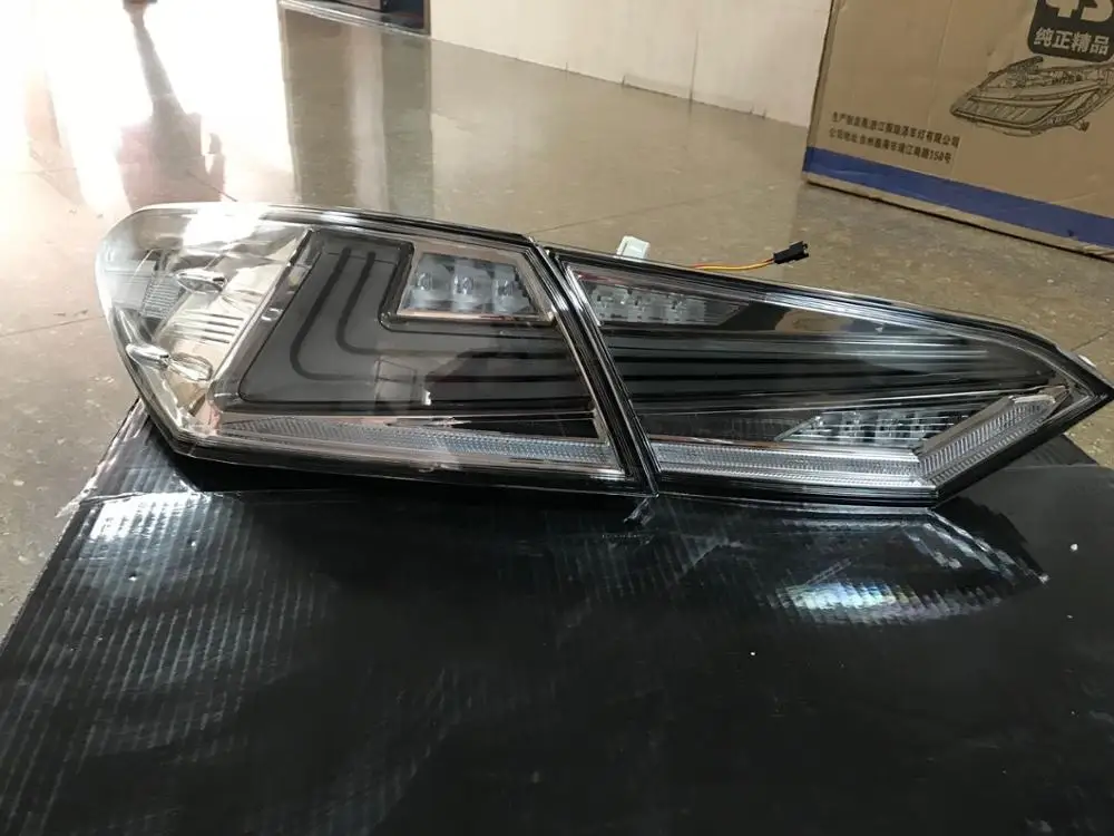 Автомобильный Стайлинг для Toyota Camry задние фонари Camry светодиодный задний фонарь DRL+ Динамический сигнал поворота+ тормоз+ задний фонарь заднего хода 4 шт - Цвет: silver color