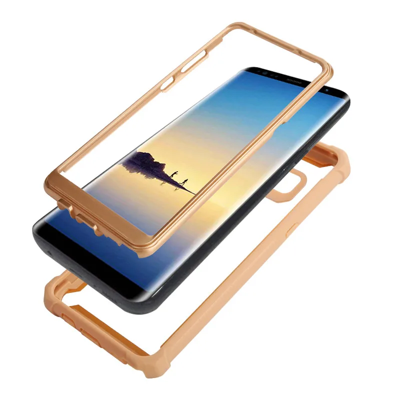 Беспроводная зарядка Модный Цветной двухцветная строчка samsung s8 s9 s10 Plus s10lite note9 PU силиконовый защитный чехол 360 градусов