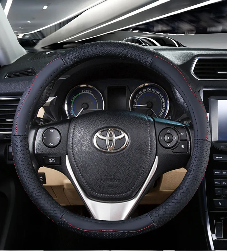 Топ Слои кожаный руль охватывает для Toyota Camry Corolla Axio Altis Rav4 4runner C-HR Fortuner Harrier Highlander Kluger