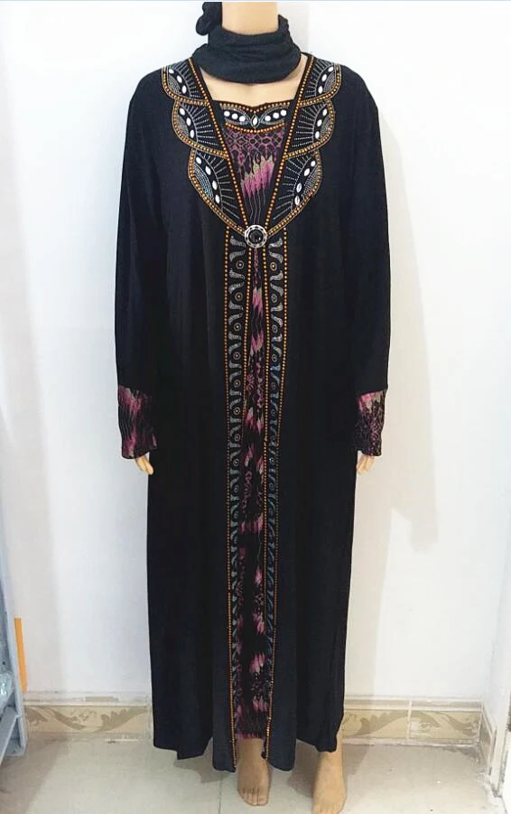 1 шт./лот мусульманская черная абайя одежда для женщин горячее бурение Дубай