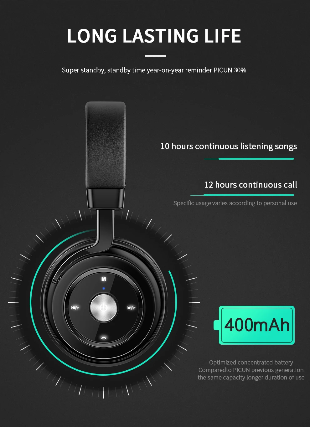 Picun P20 беспроводные Bluetooth наушники стерео HiFi Музыкальная гарнитура супер бас геймер наушники с микрофоном Поддержка карты памяти