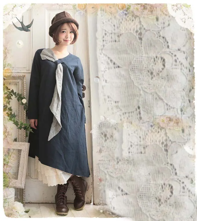 Длинное хлопковое платье в стиле бохо милая повседневная одежда осень зима|autumn