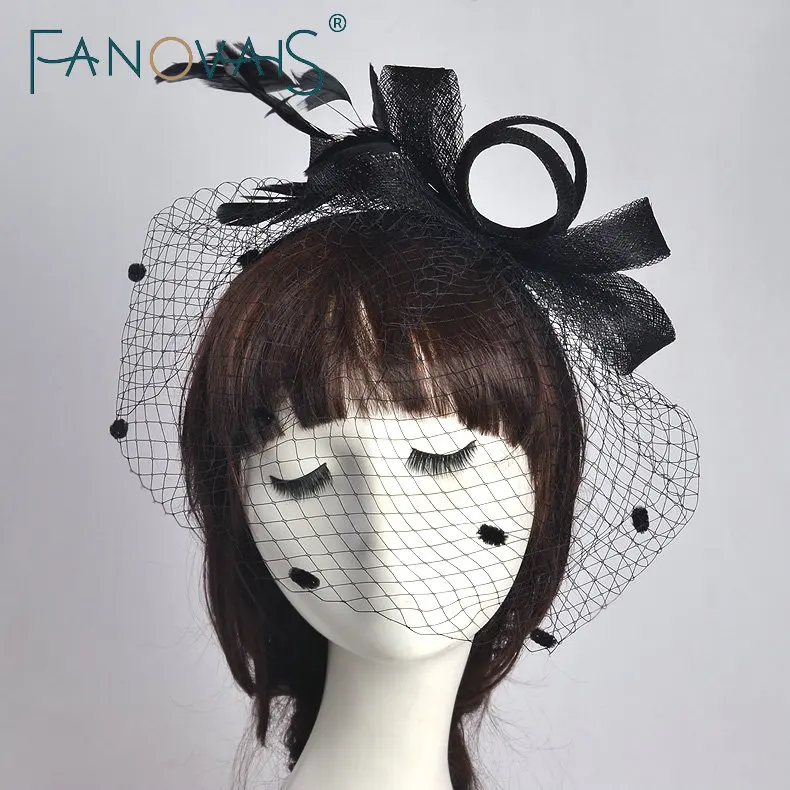 2019 Свадебные Чистой Вуаль Один-Слой Белый Женщины Короткая Фата Птичья Клетка