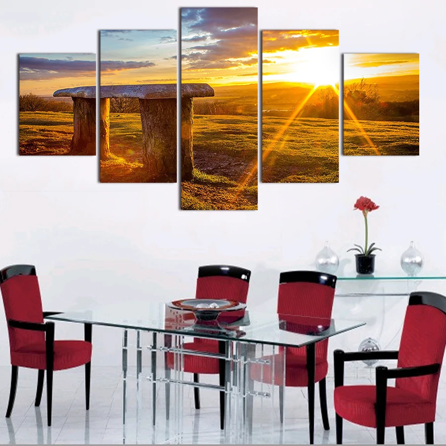 5 шт. хит продаж современный Солнечный пейзаж настенная живопись украшение для